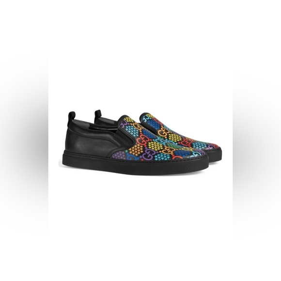 Gucci Psychedelic GG Star Rainbow Leather Slip-On Sneaker - Picture 4 of 12